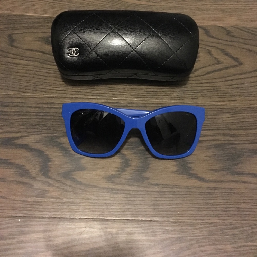 Blue Chanel butterfly sunglasses