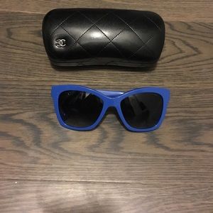 Blue Chanel butterfly sunglasses