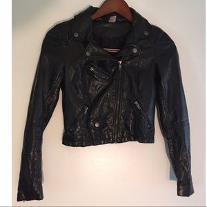 H&M Faux Leather black Jacket. SZ. 2