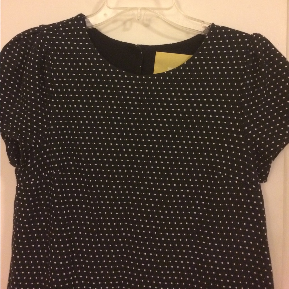 Anthropologie Maeve Polka Dot Shift Black Dress S - Picture 2 of 5