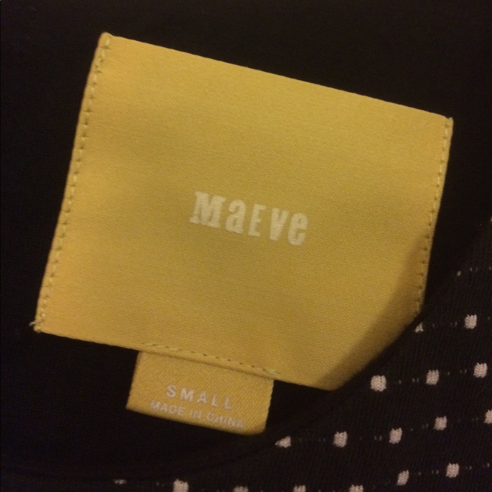 Anthropologie Maeve Polka Dot Shift Black Dress S - Picture 3 of 5