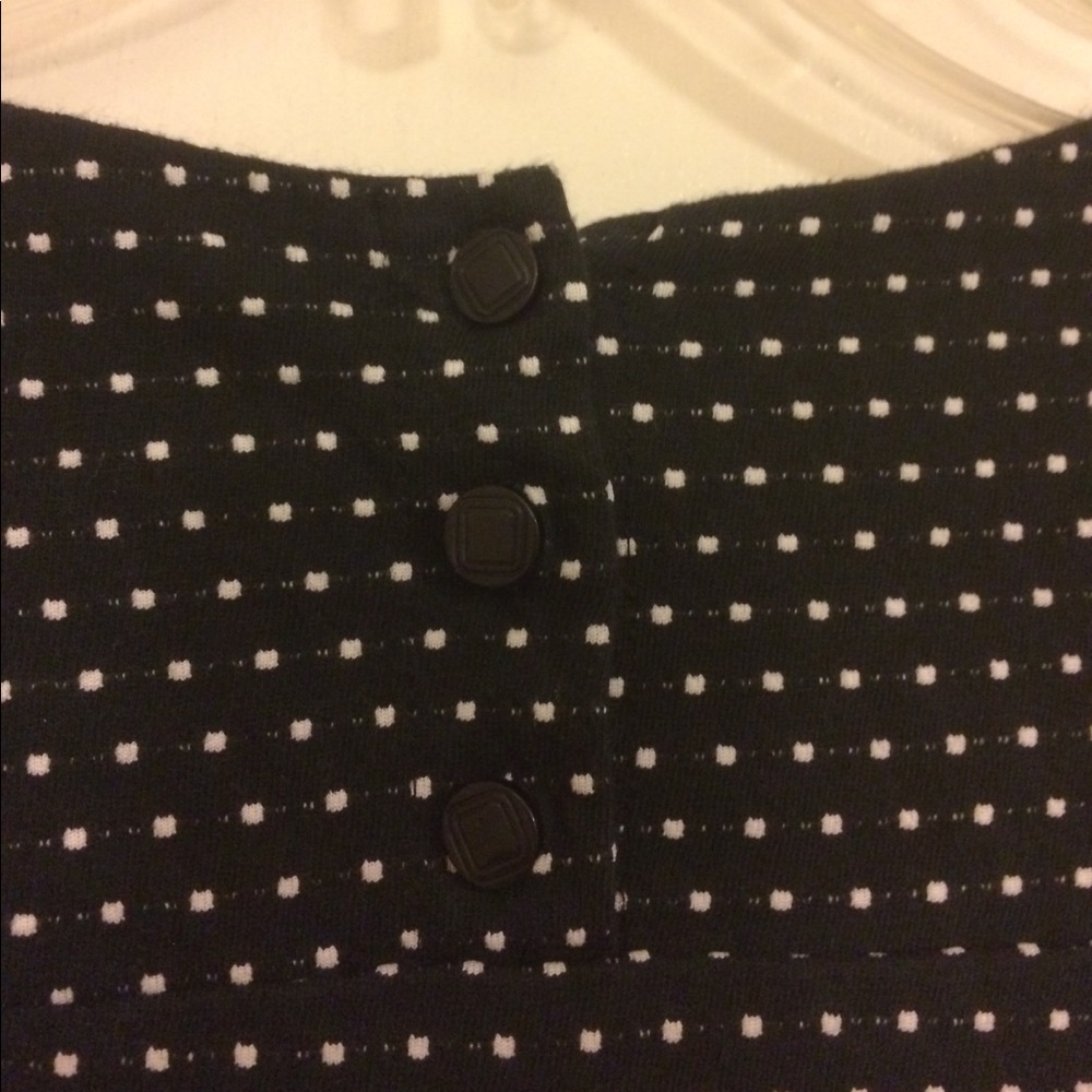 Anthropologie Maeve Polka Dot Shift Black Dress S - Picture 5 of 5