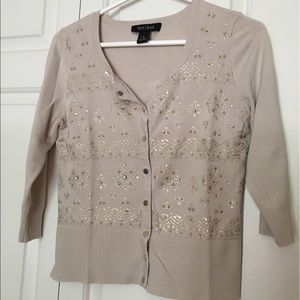 Tan Cardigan with embellishment