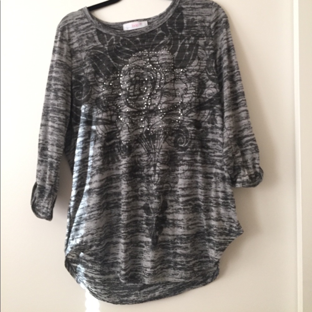 Juniors Loop 18 Grey Burnout Top
