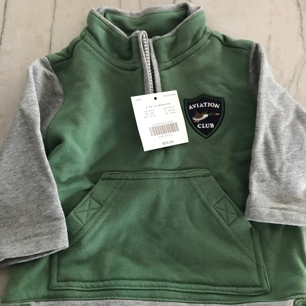 Janie and Jack 6-12 months boy's sweatshirt. NWT