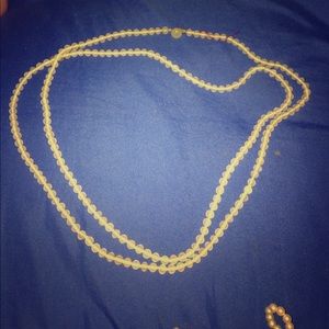 36" 1940s glass bead box clasp double wrap strand