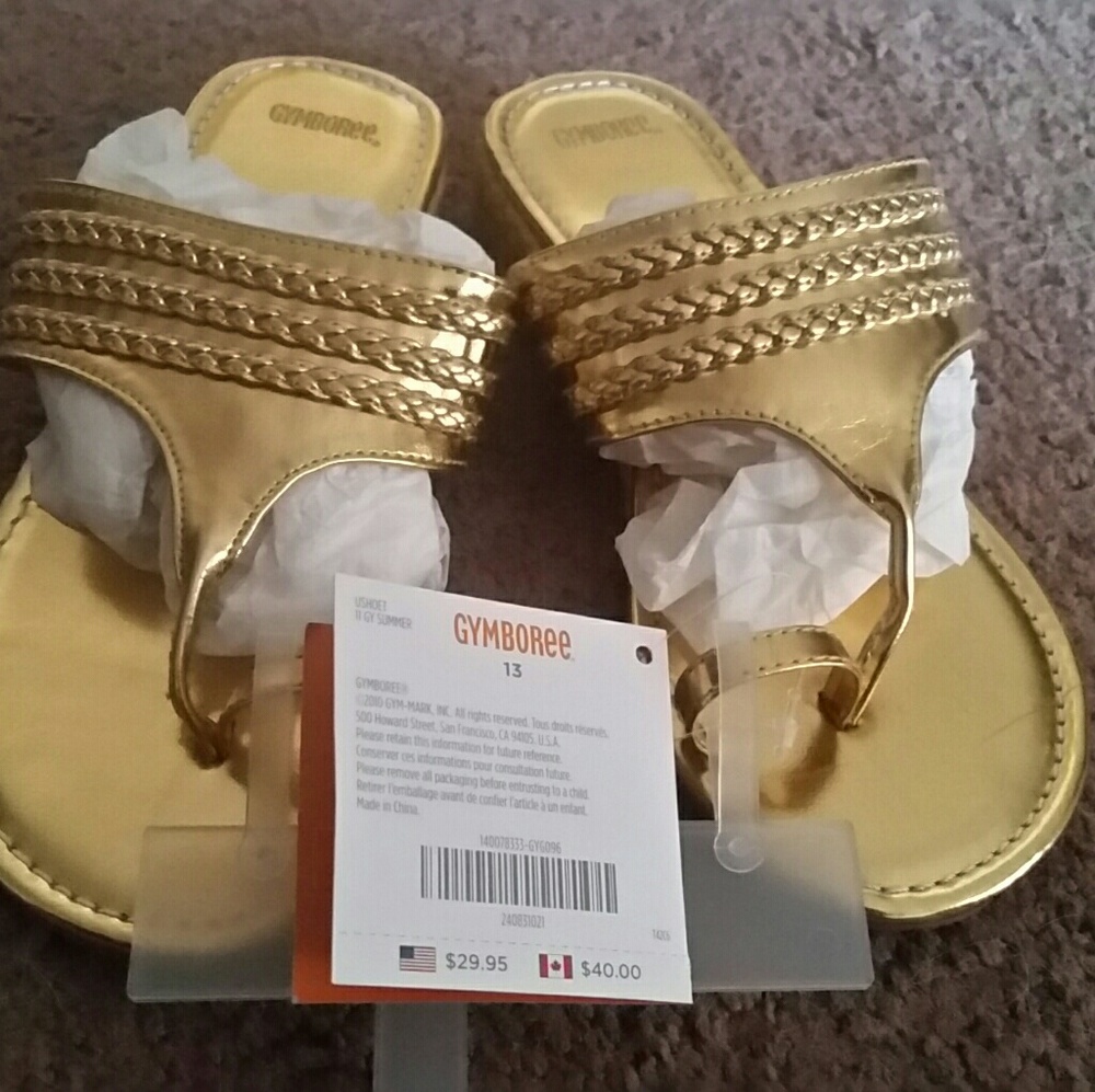 Gymboree girls shoes gold sandals
