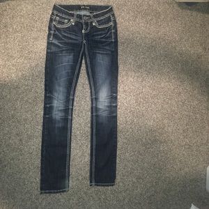 Straight legged jeans