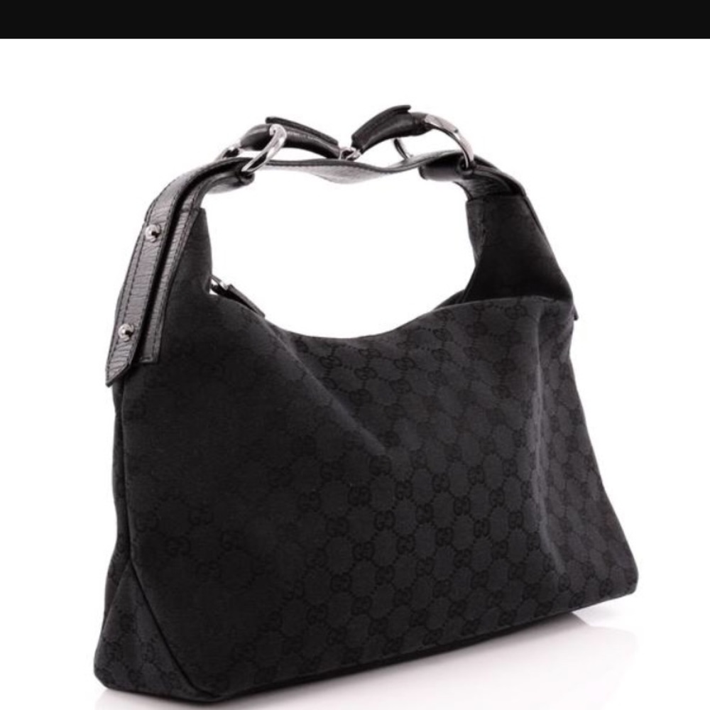 Black Gucci Horsebit Hobo handbag