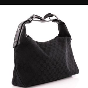 Black Gucci Horsebit Hobo handbag