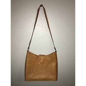 Real ostrich leather shoulder bag