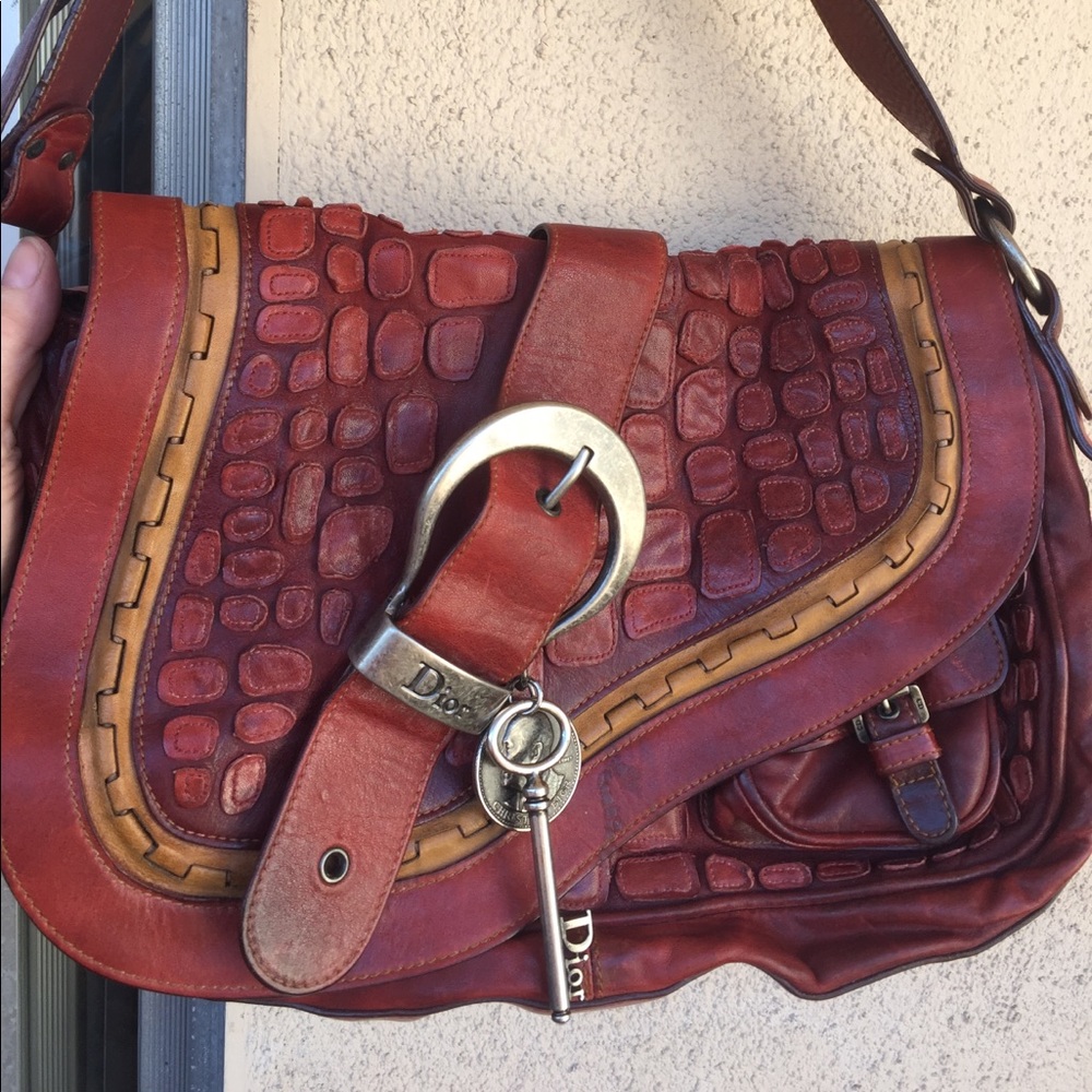 DIOR vintage crocodile Gaucho bag