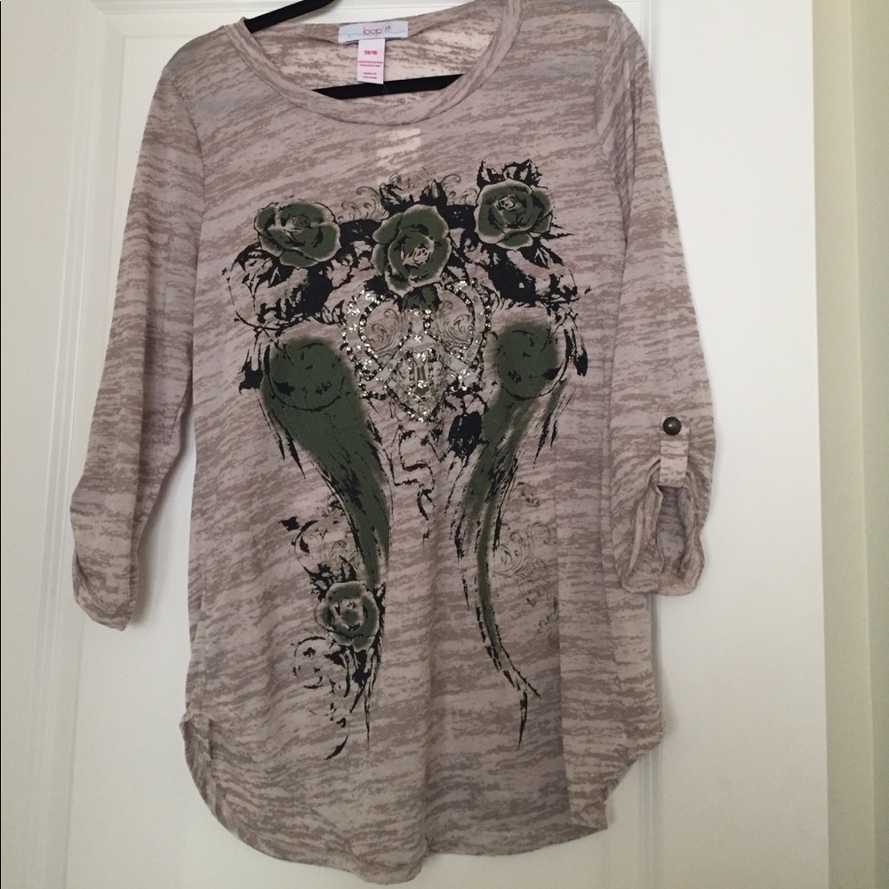 NWT Juniors LOOP 18 Burnout Top