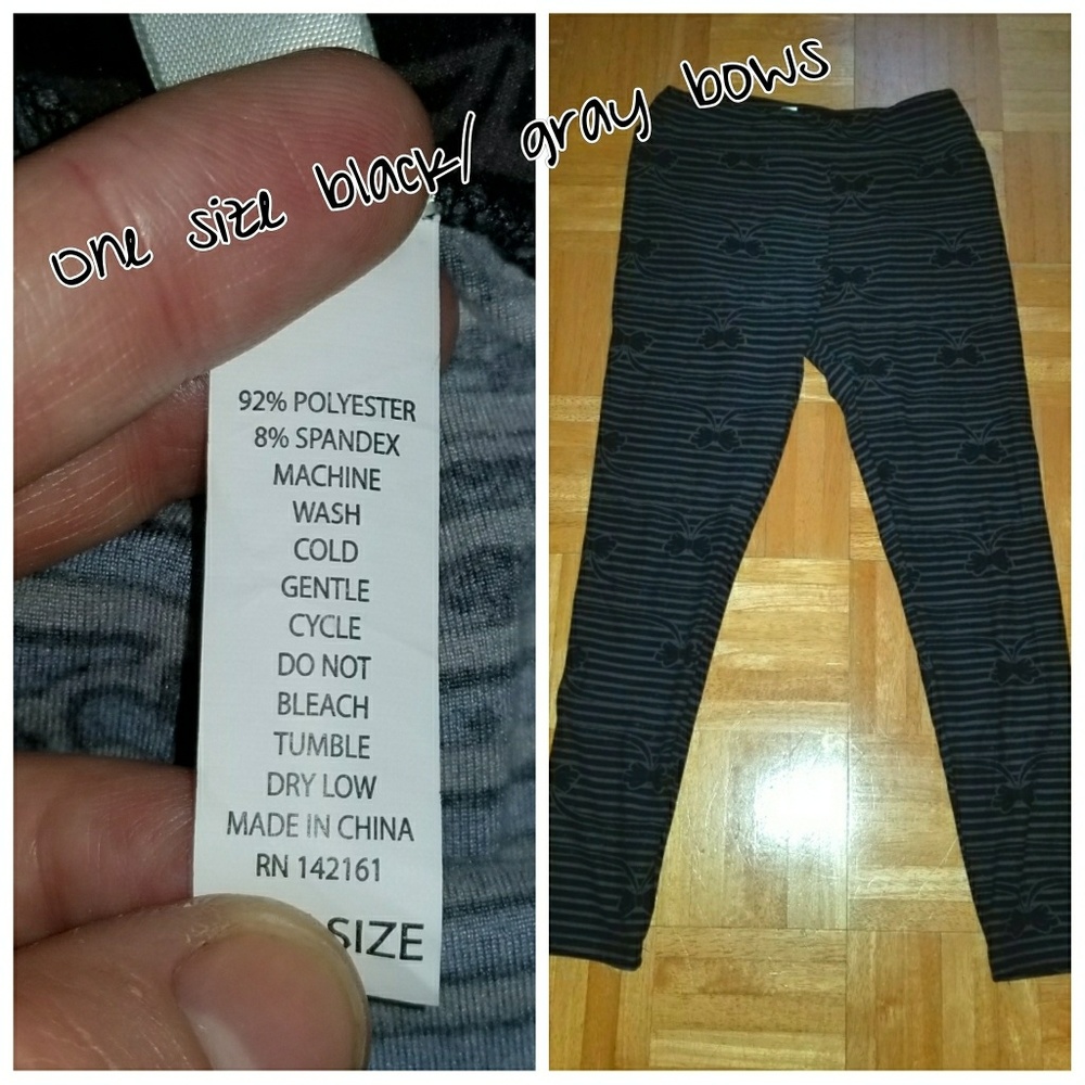 Lularoe OS Black & Gray Bows