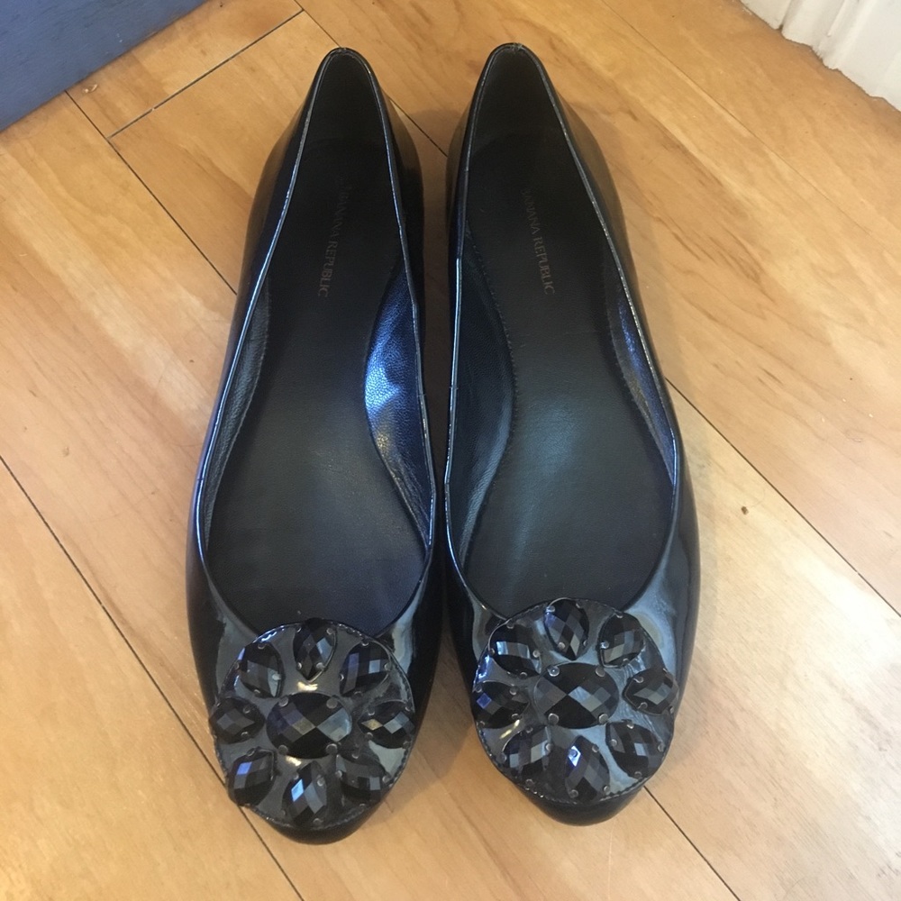 Banana Republic Bejeweled Black Flats