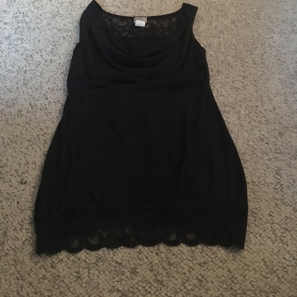 Black lace trim top