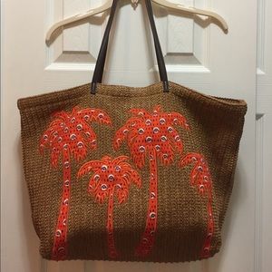 Vera Bradley Woven Palm Tree Tote Bag