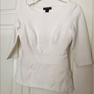 White Peplum Top