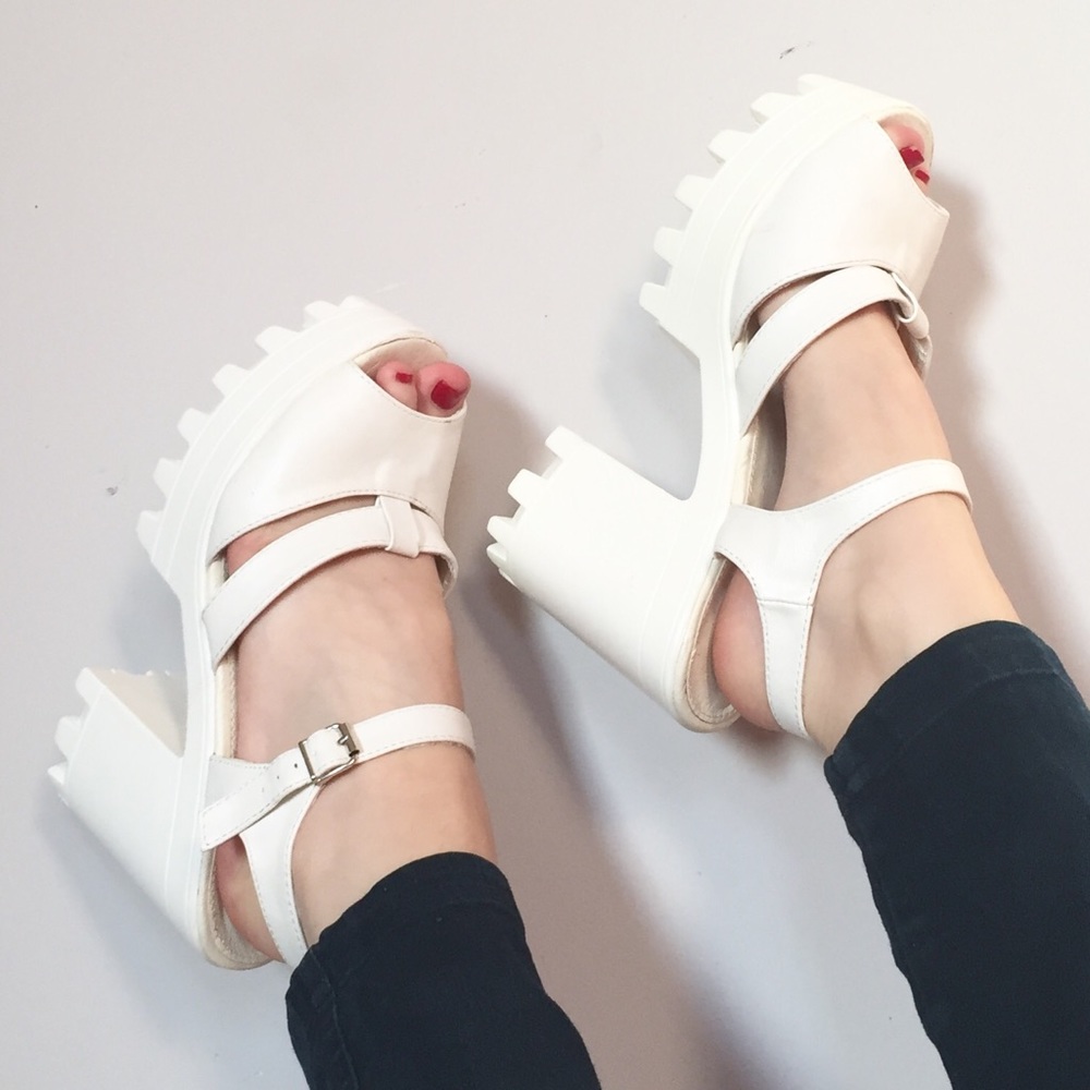 Amazing New White Platform Sandals !!