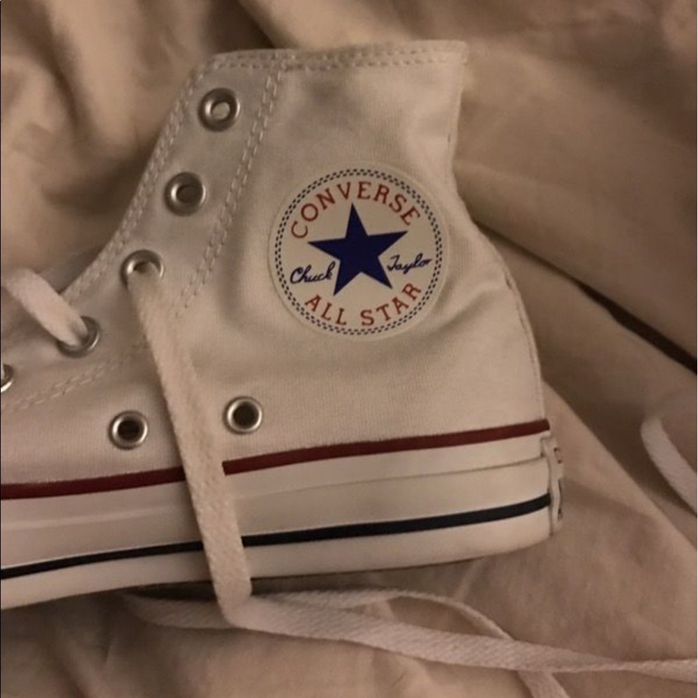 Converse white high tops