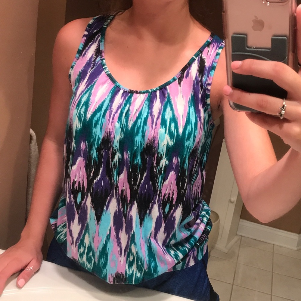 Purple, green, blue, white and black razor back