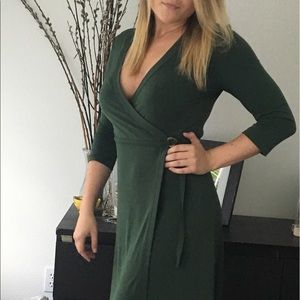 BCBG Forest Green Wrap Dress
