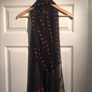 Banana Republic black and orange long scarf