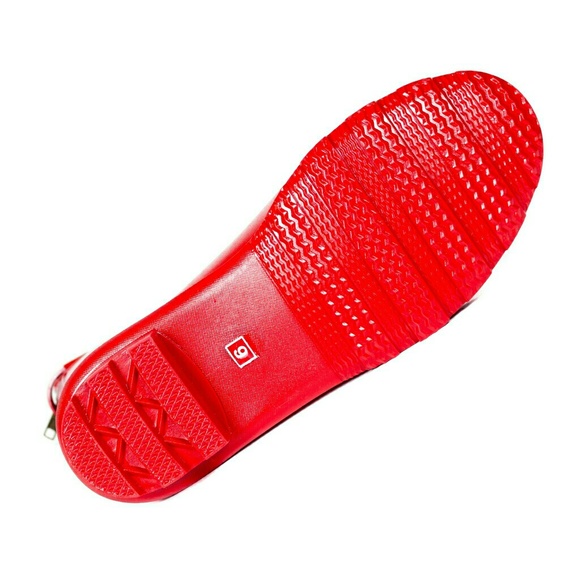 Women Tall Zippered Rain Boots, #1412, Red - Picture 4 of 4