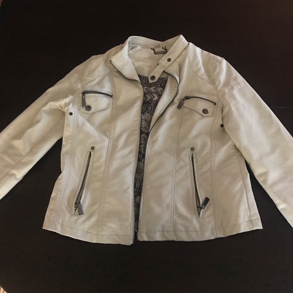 Leather bomber jacket