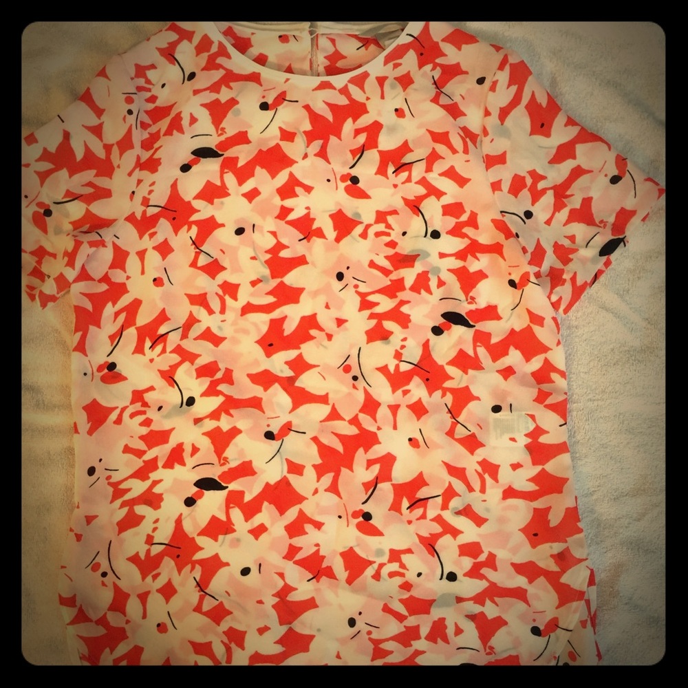 Flower orange blouse