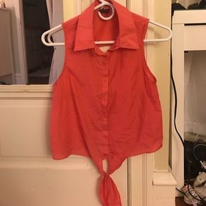 Button up collard tank top