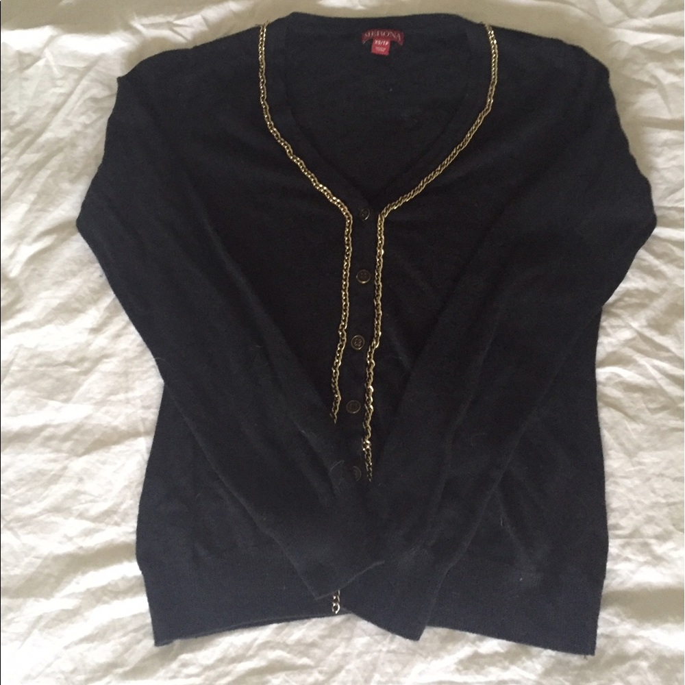 Merona XS Black and Gold Cardiagn