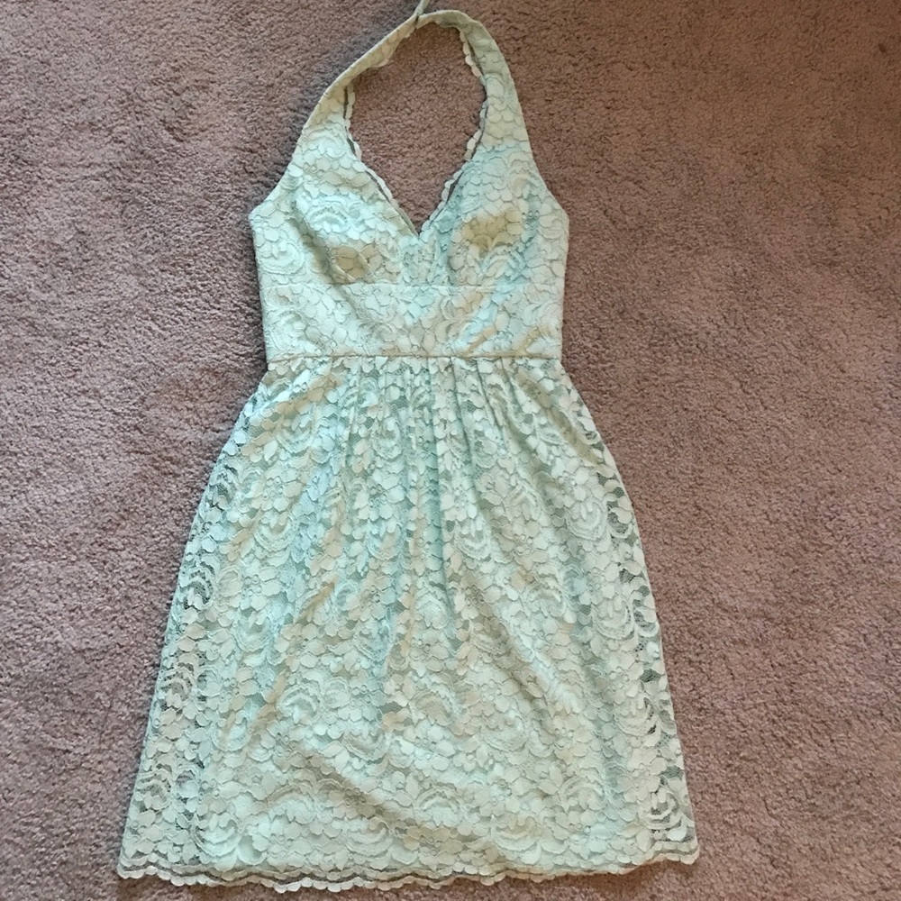 Davids Bridal Mint Lace Dress