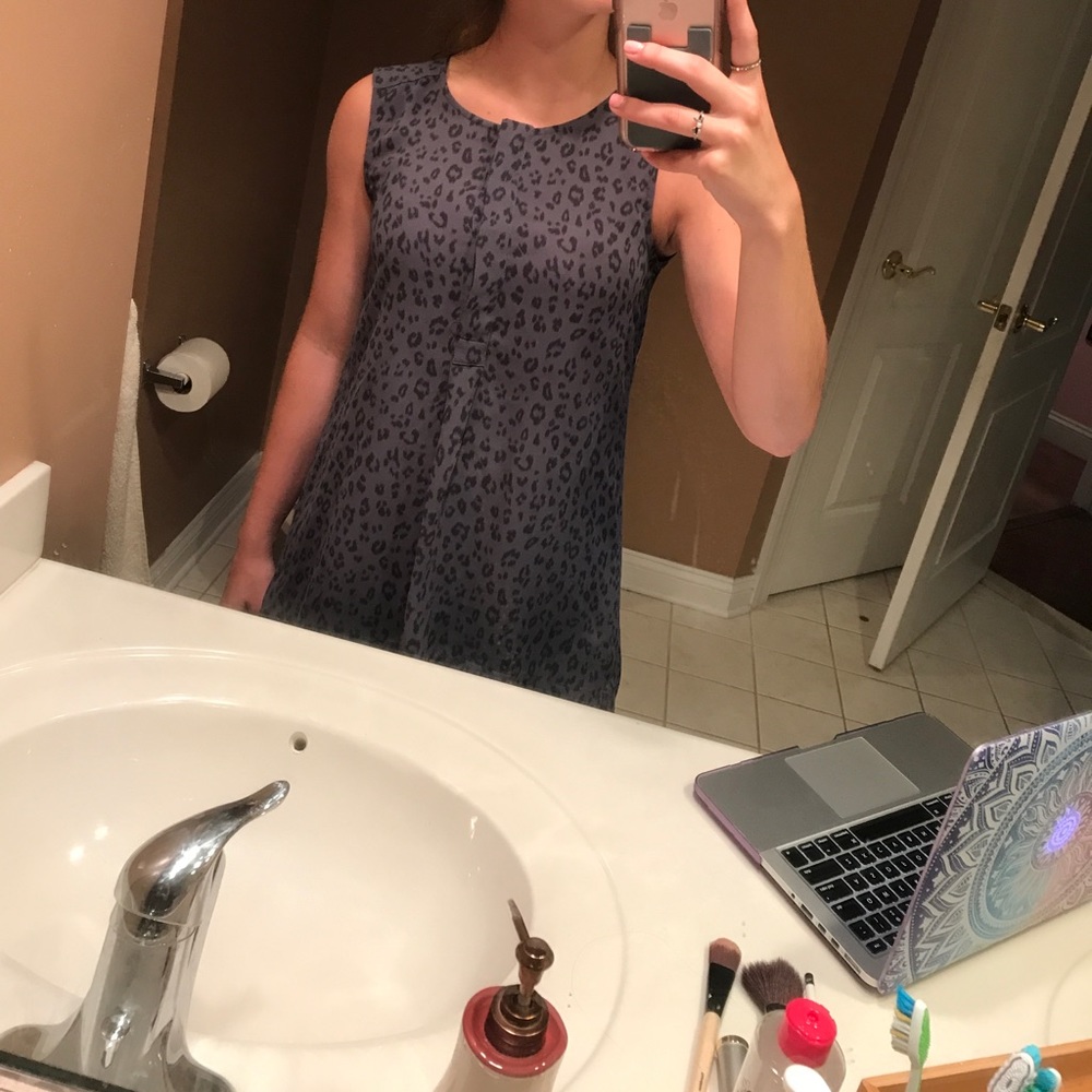 Gray and black cheetah blouse