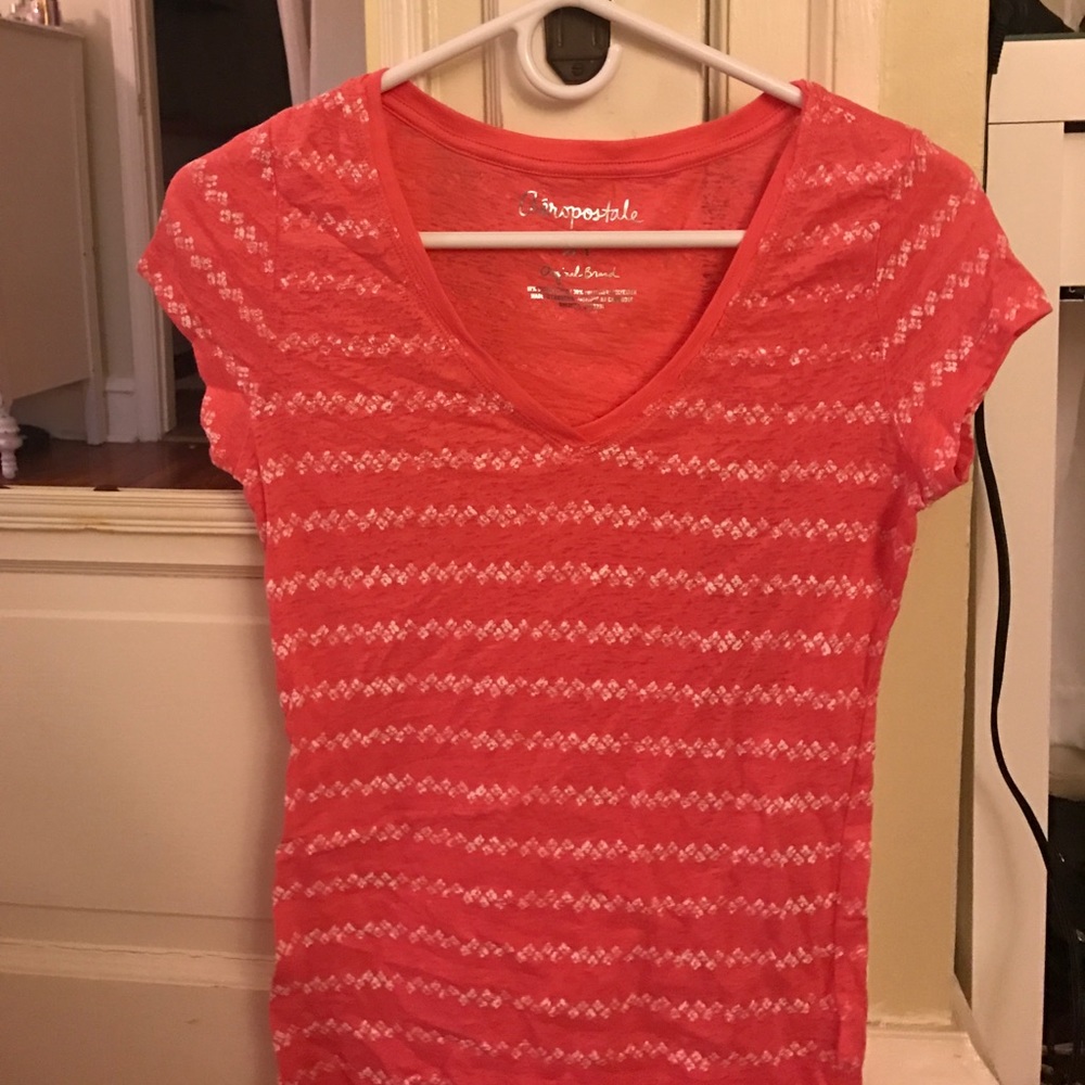 pink V neck Tshirt