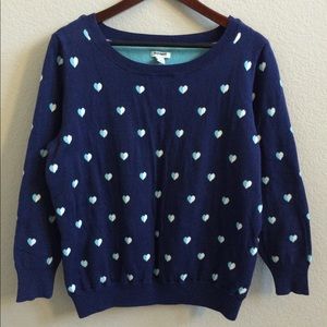 Oversized Heart Print Crew Neck Sweatshirt
