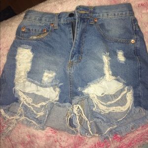 High-waisted shorts