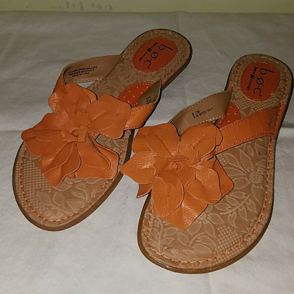 b.o.c Sandal with Orange flower toe strap