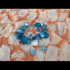 Funky aqua watch bracelet and earrings