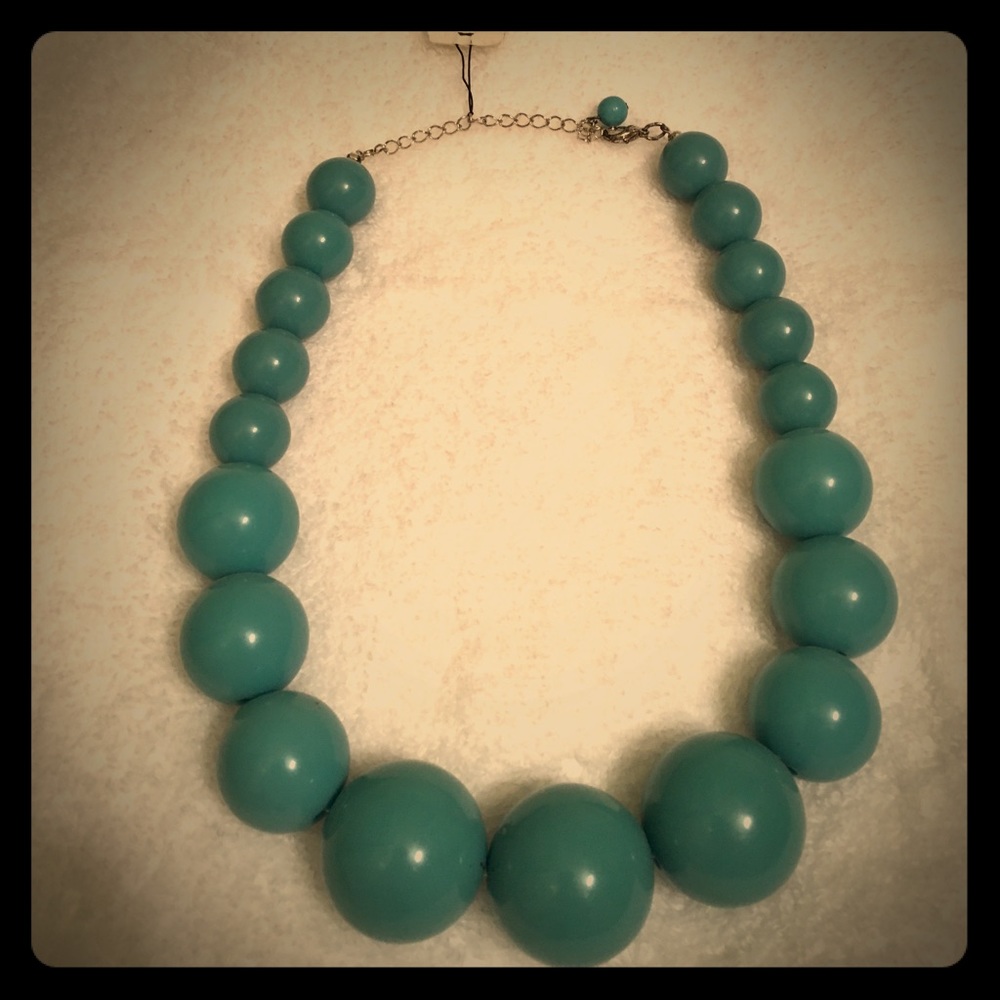 Turquoise big bead necklace