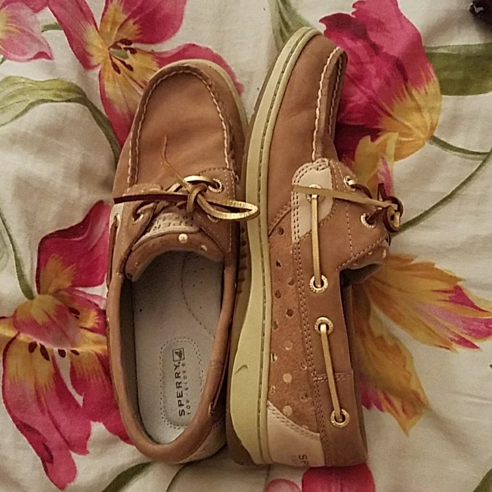 Brand New Gold Sperry's
