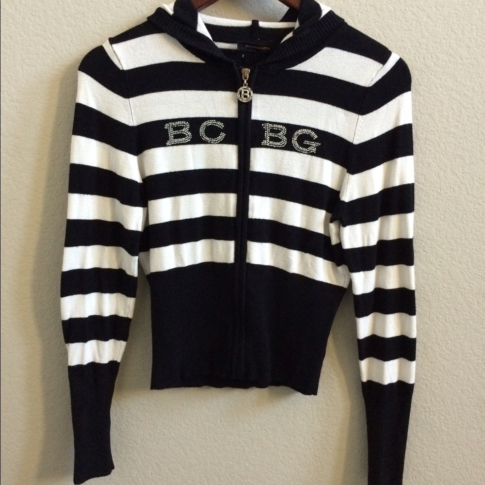 BCBG Striped Hooded Jacket