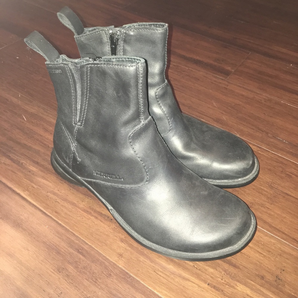 Black Merrell waterproof boots