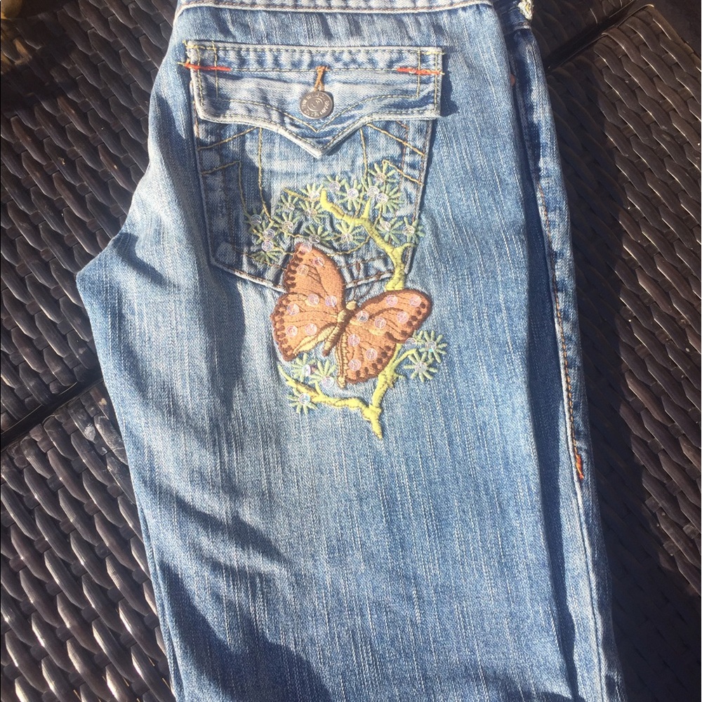 SOLD!!!! True Religion butterfly jeans