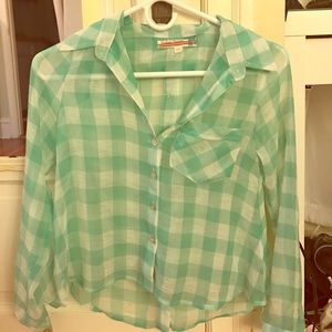 Sheer long sleeve button up