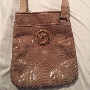 Michael Kors tan snake skin leather cross body🐍