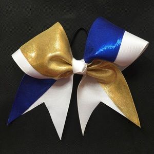 Blue, Gold & White Cheer Bow