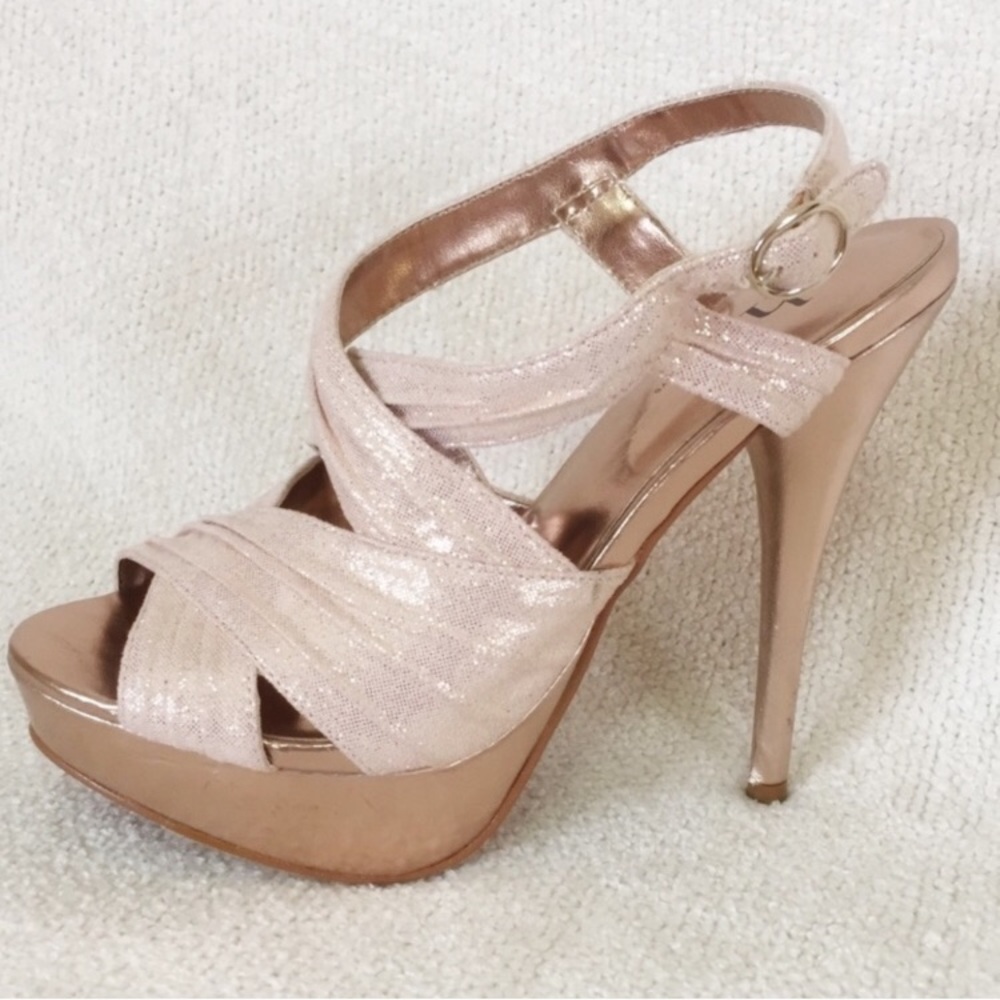 Journey's Shi Rose Gold Platform Sandals