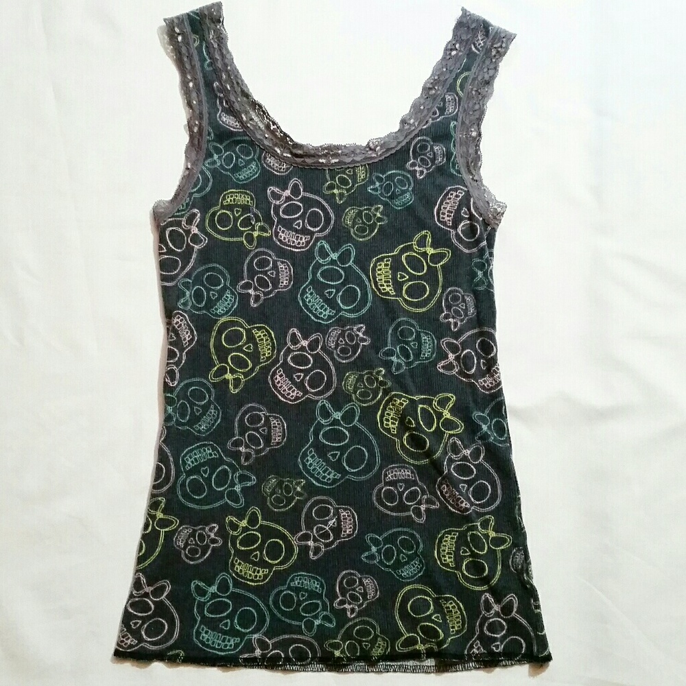Girly skull tank top