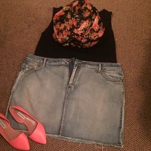 Denim mini skirt. Never worn.